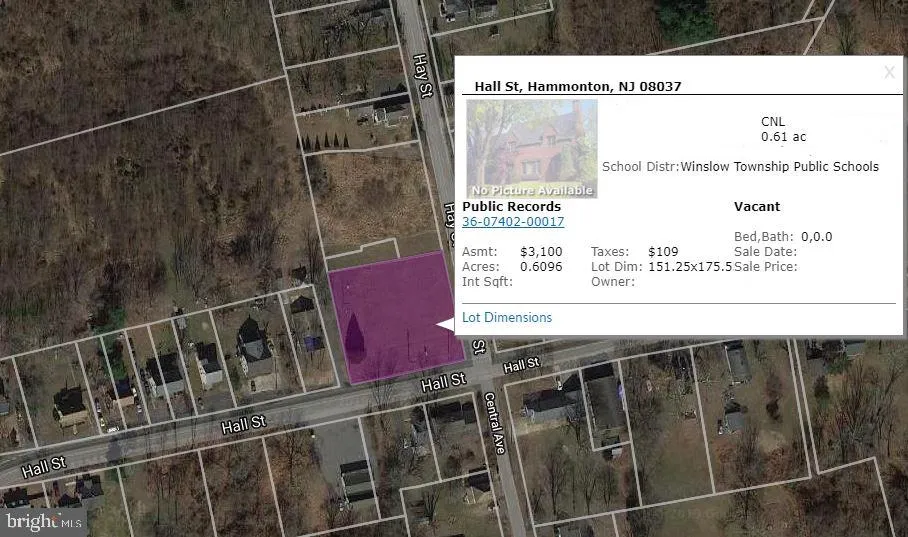 0 HALL STREET Hammonton, NJ 08037