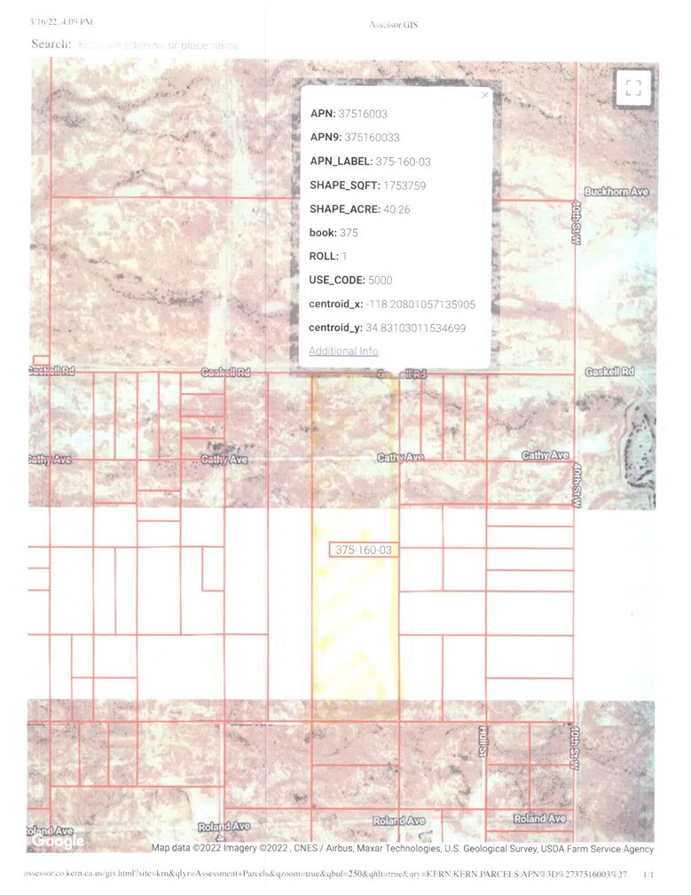 42 Street west Gaskell Road Rosamond, CA 93560