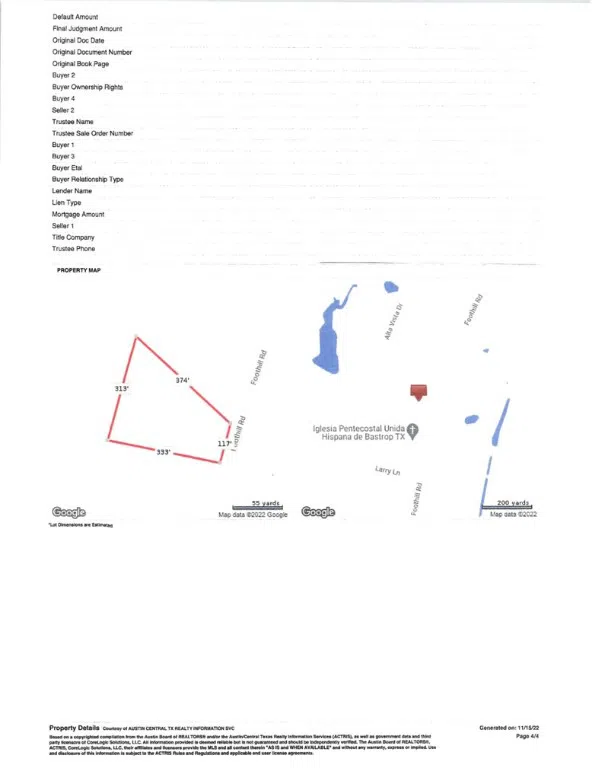 Address Not Shown Bastrop, TX 78602