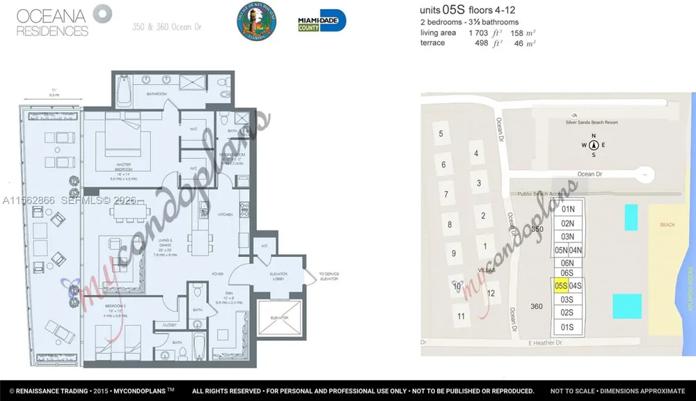 360 Ocean Dr #905S Key Biscayne, FL 33149
