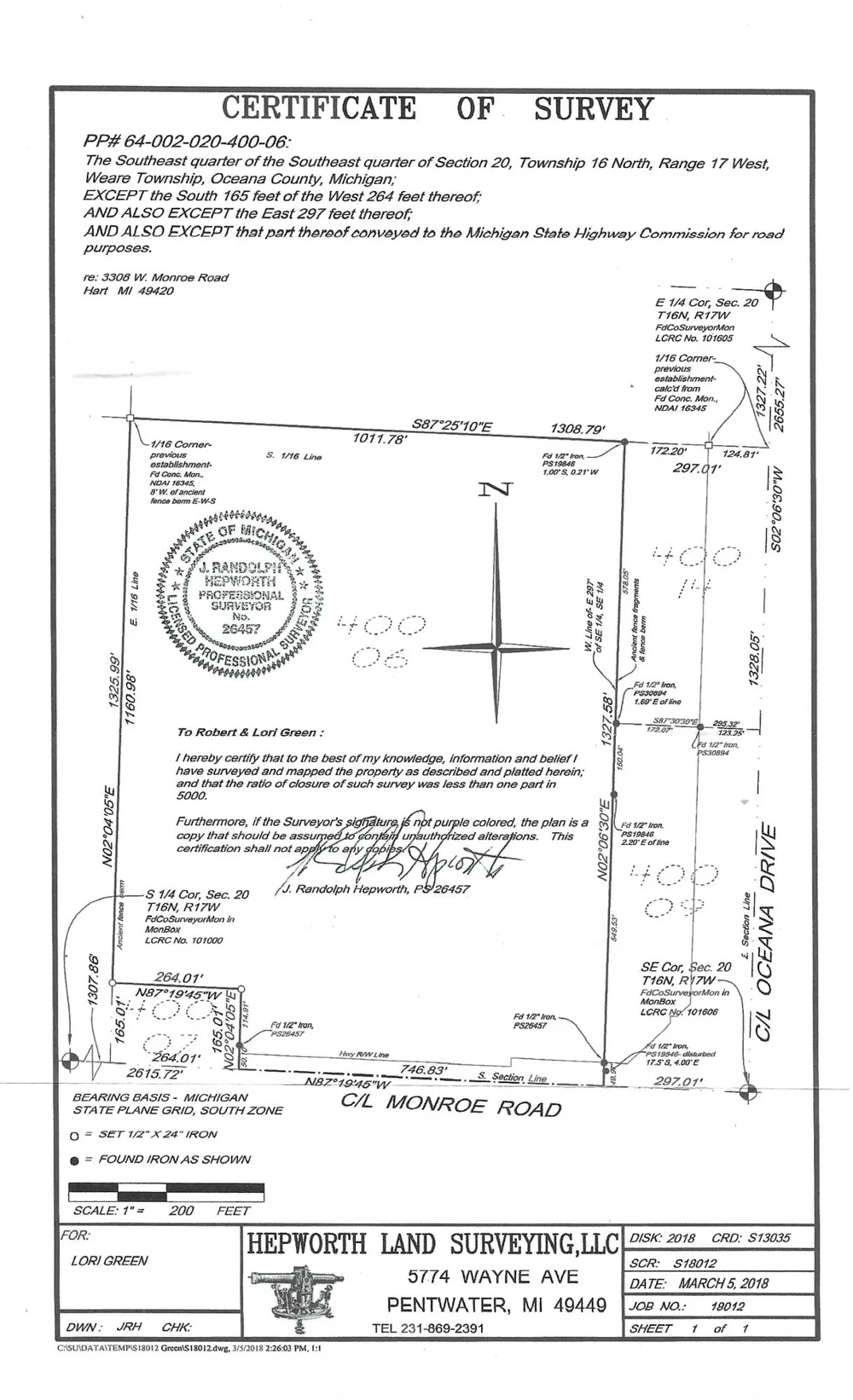 3308 W Monroe Road #Lot A - 2.18 Acres Hart, MI 49420