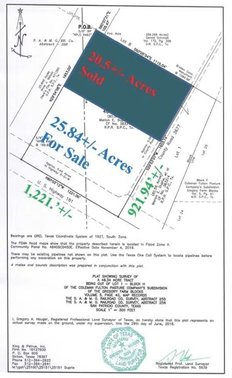 Hwy 181 & County Rd 3677 Gregory, TX 78359