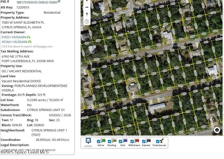 1580 W St Elizabeth Place Citrus Springs, FL 34434