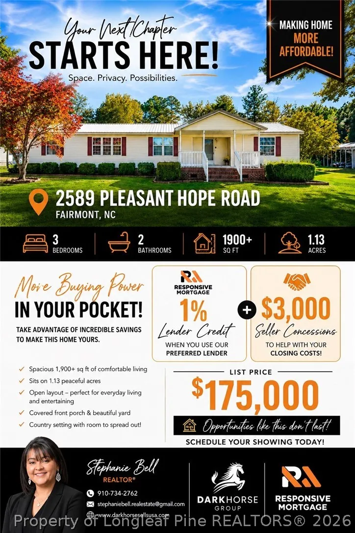 2589 Pleasant Hope Road Fairmont, NC 28340