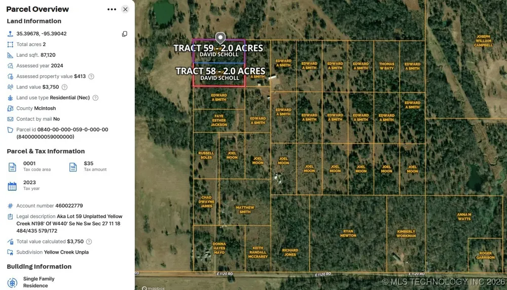 59 E 1120 ROAD Checotah, OK 74426