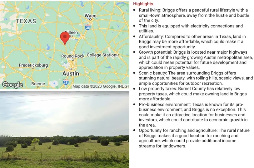 316 HWY US 183 NORTH Briggs, TX 78608
