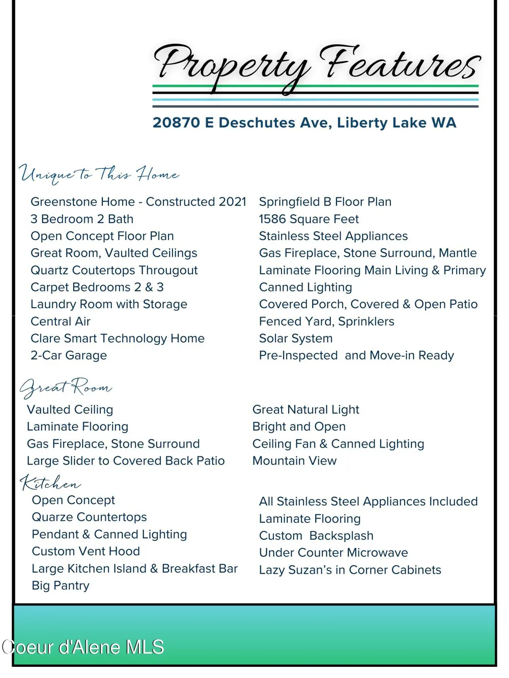 20870 E Deschutes Avenue Liberty Lake, WA 99016