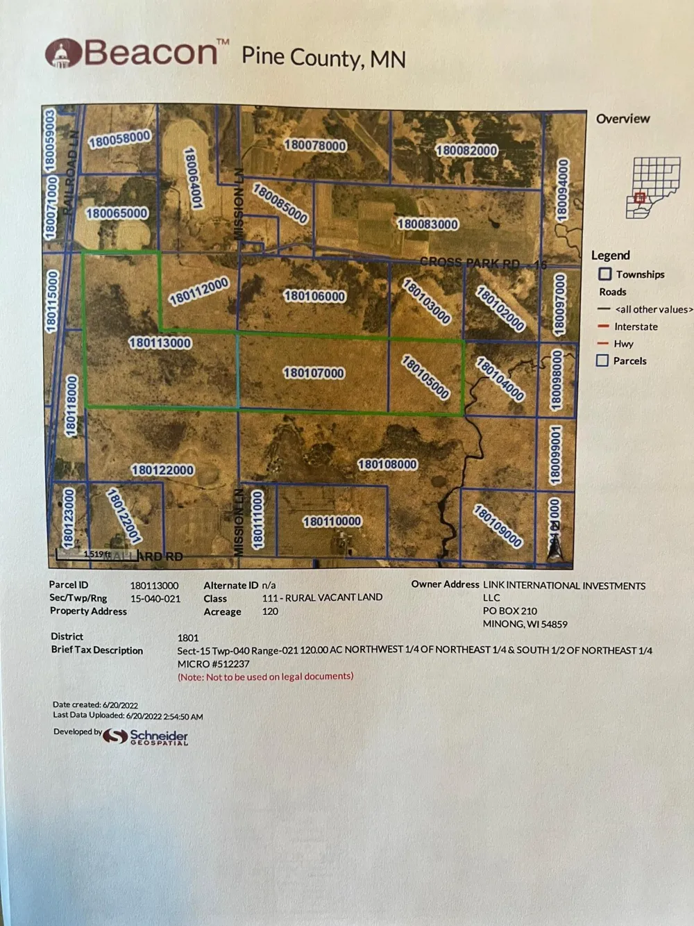 TBD Cross Park Road Hinckley, MN 55037