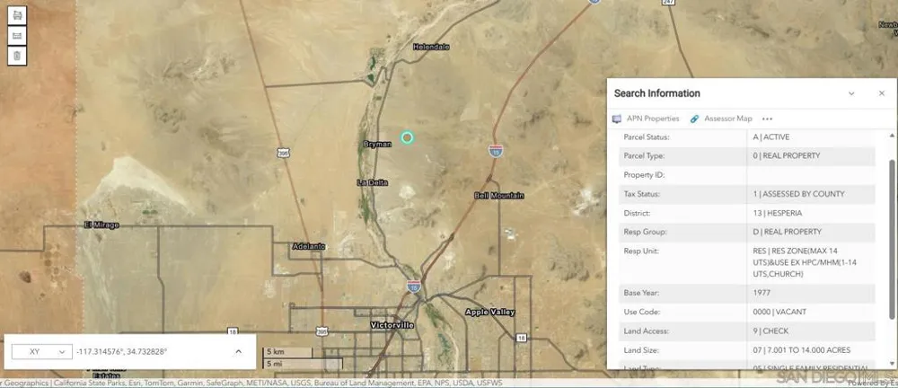 Address Not Shown Oro Grande, CA 92368