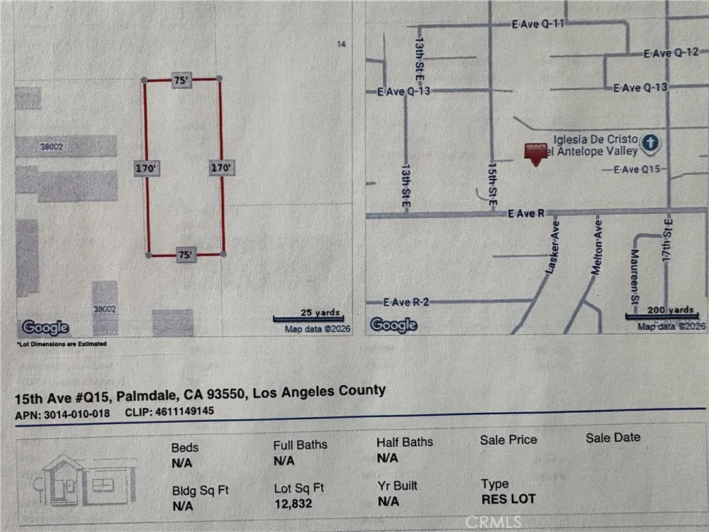 15 TH St Avenue E Palmdale, CA 93550