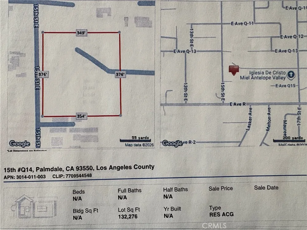 15 TH St Avenue E Palmdale, CA 93550
