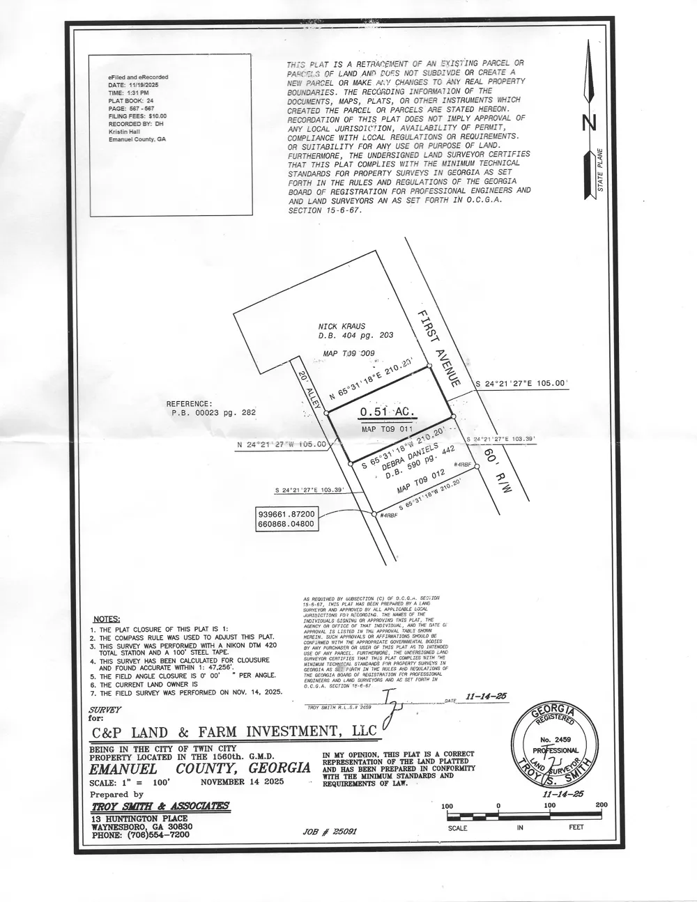 116 1st AVE Twin City, GA 30471