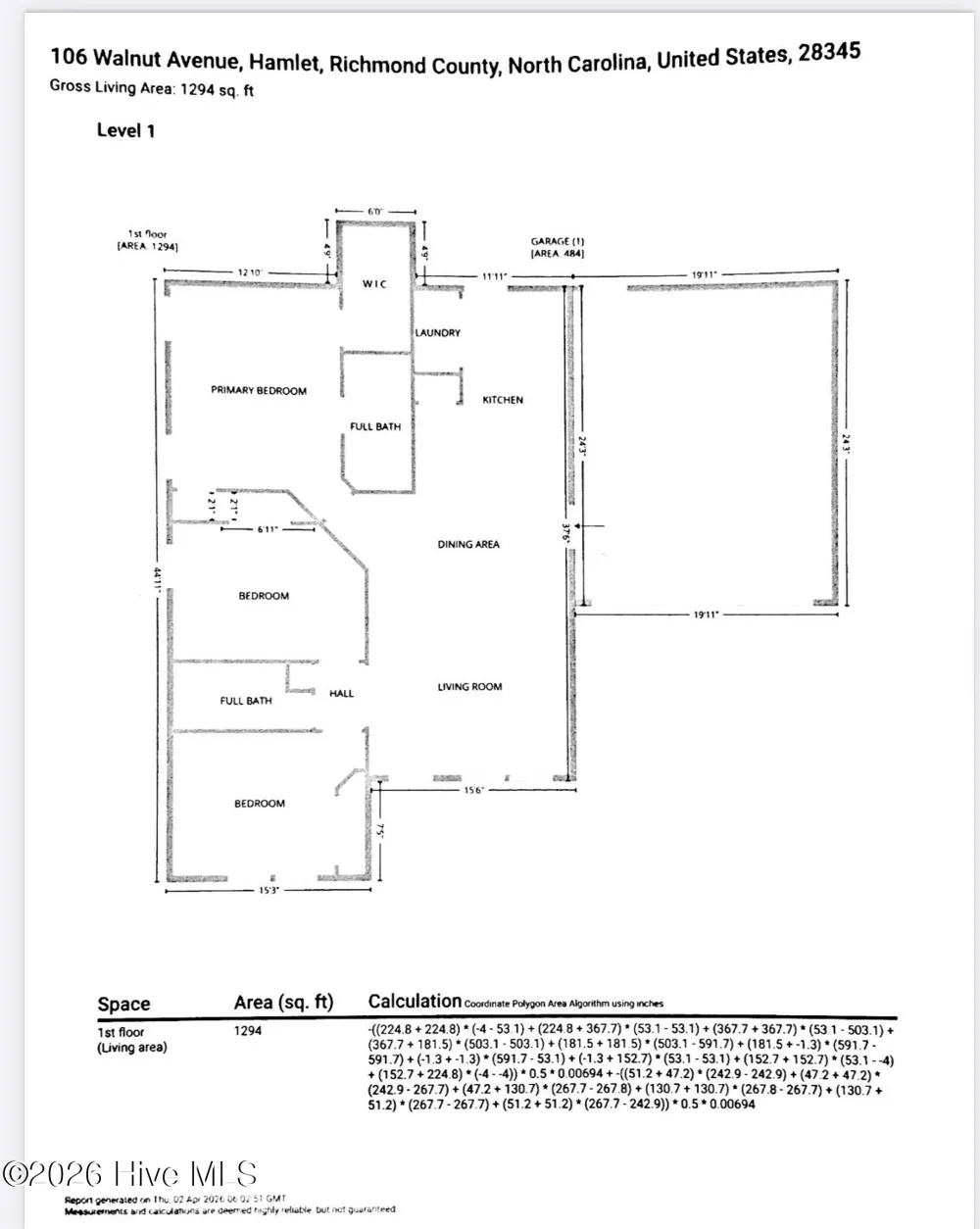 106 Walnut Avenue Hamlet, NC 28345