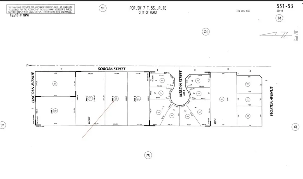 APN 551-530-021, 551-530-020 Hemet, CA 92544