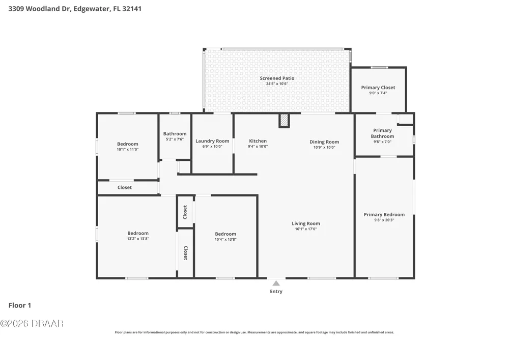 3309 Woodland Drive Edgewater, FL 32141