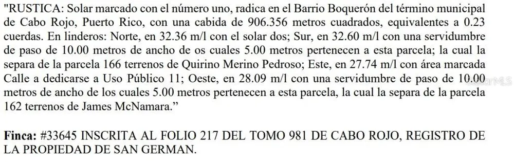 B-13 CARR 3301 KM HM 1.9 INT STREET #B-13 Cabo Rojo, PR 00623