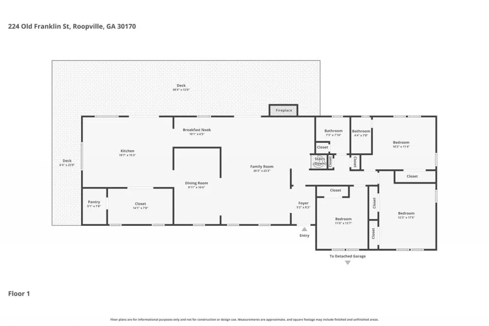 224 Old Franklin Street Roopville, GA 30170