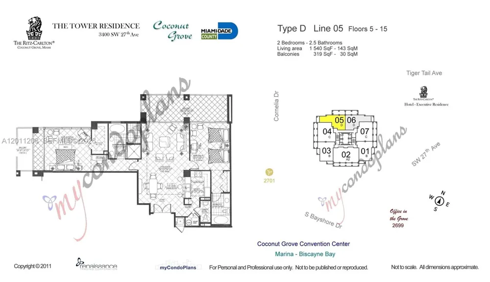 3400 SW 27th Ave #1505 Coconut Grove, FL 33133