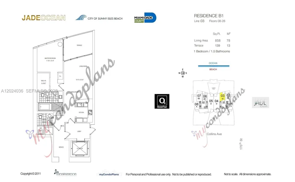 17121 Collins Ave #1503 Sunny Isles Beach, FL 33160