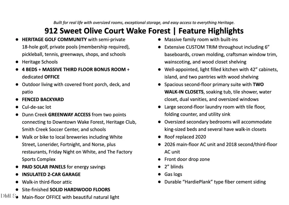 912 Sweet Olive Court Wake Forest, NC 27587