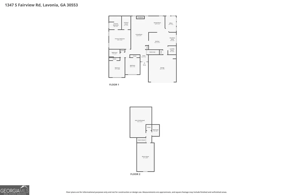 1347 S Fairview RD Lavonia, GA 30553