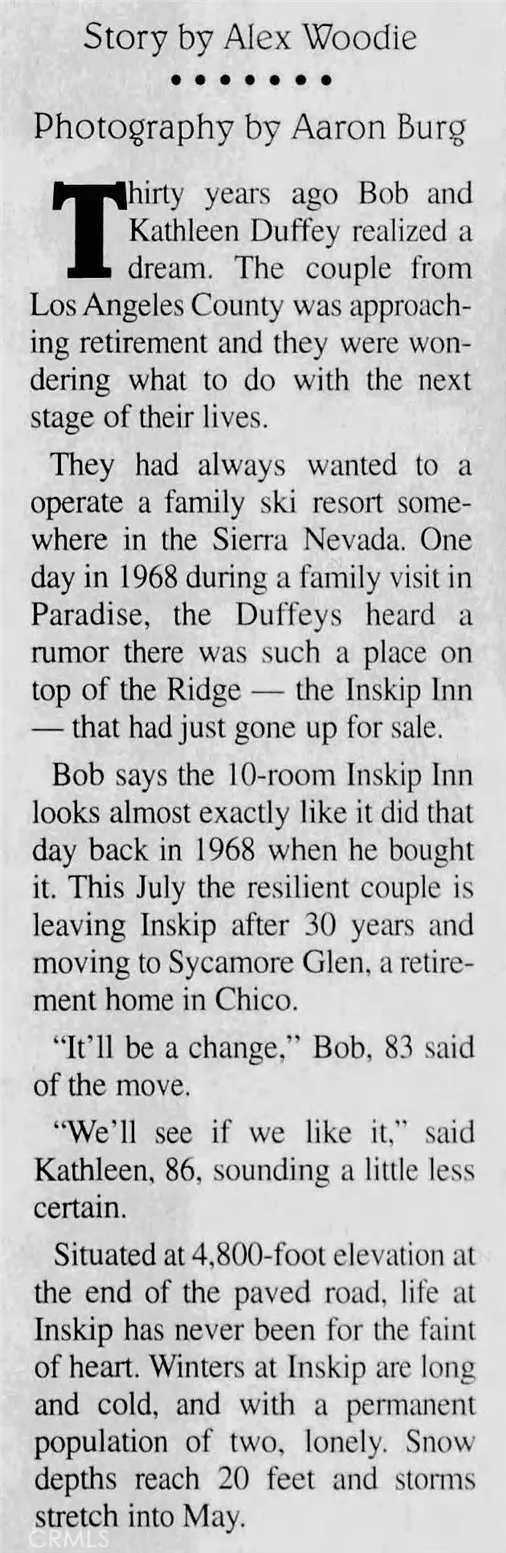 18727 Skyway Stirling City, CA 95978