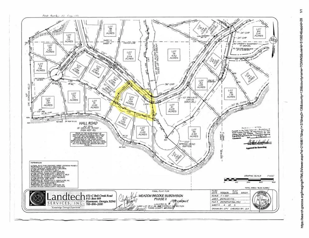 Lot 60 Meadow Brooke Drive Young Harris, GA 30582