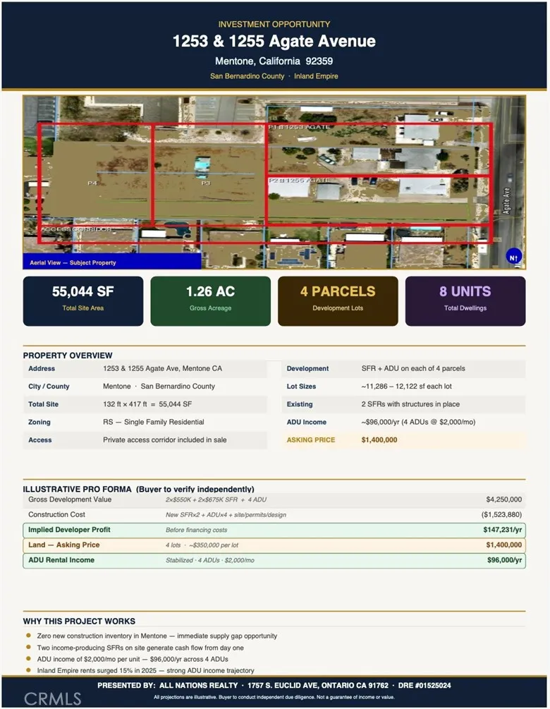 1253 Agate Mentone, CA 92359