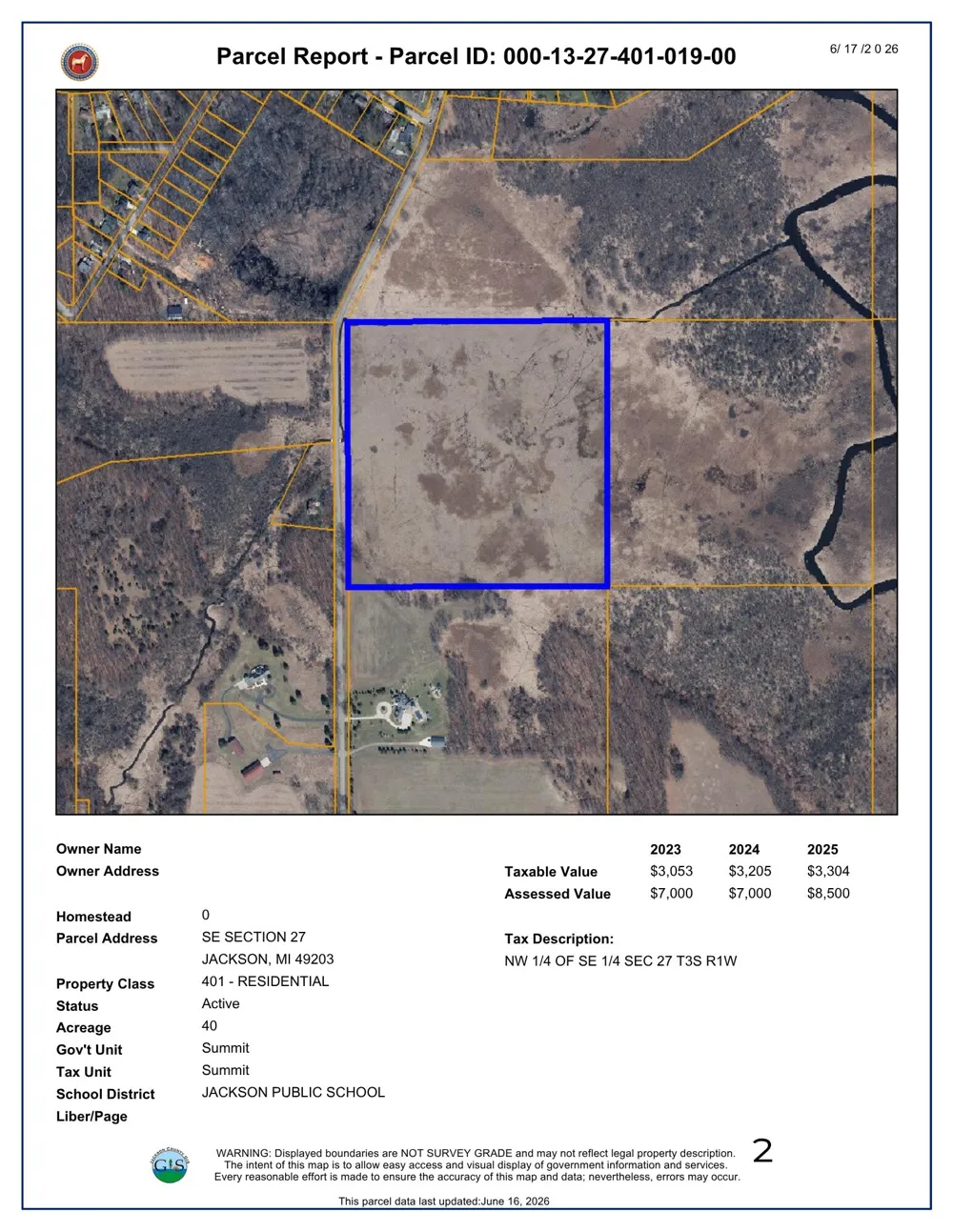 Browns Lake Road Jackson, MI 49203