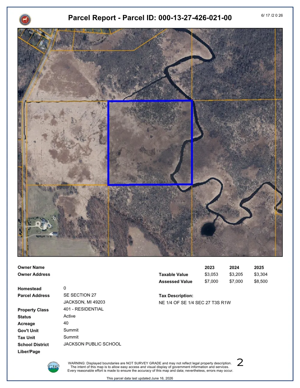 Browns Lake Road Jackson, MI 49203