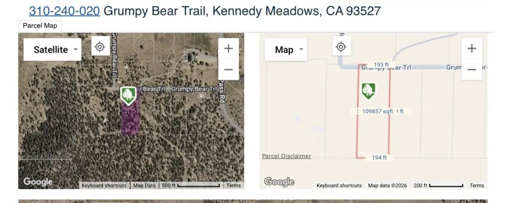 310-240-020 Grumpy Bear Trail Kennedy Meadows, CA 93527