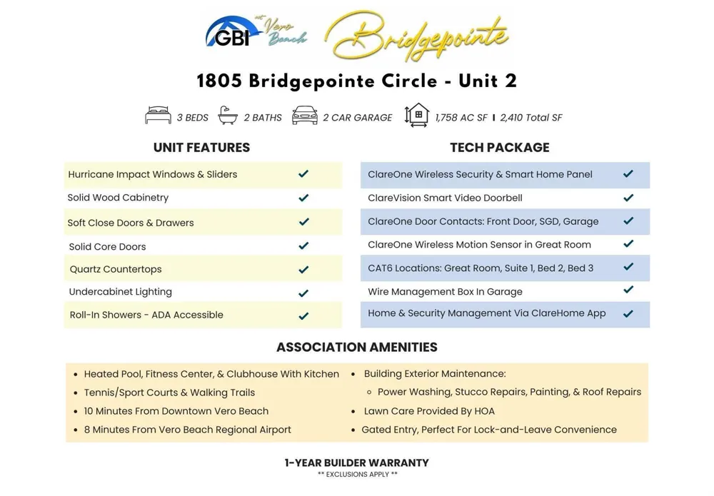 1805 Bridgepointe Circle #2 Vero Beach, FL 32967