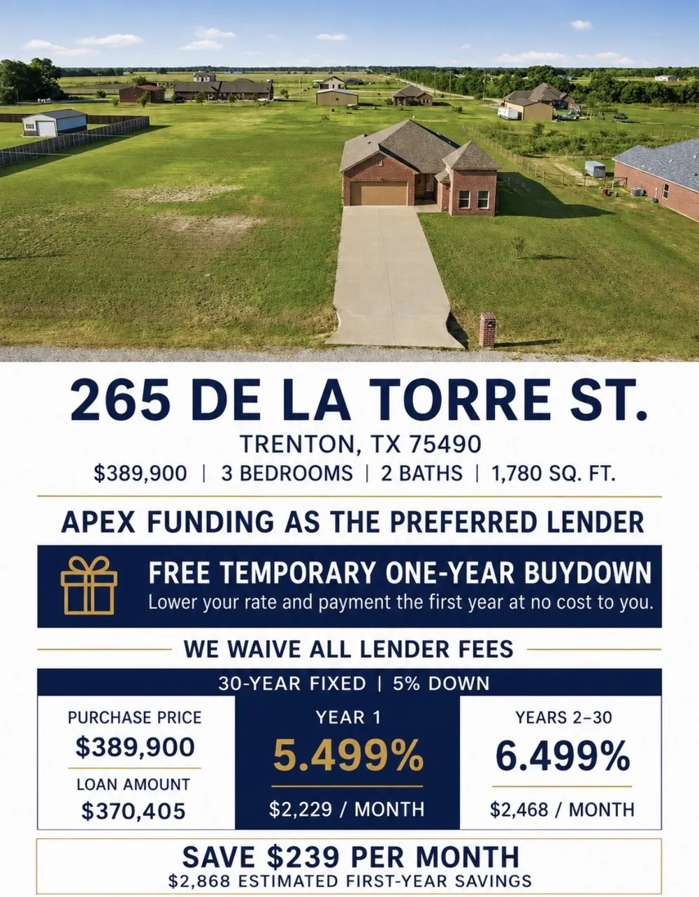 265 Delatorre Street Trenton, TX 75490