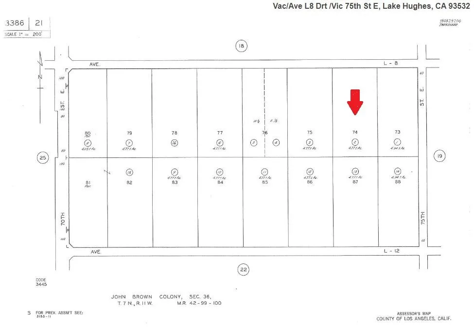 Vac/Ave L8 Drt/Vic 75th St E Lake Hughes, CA 93532