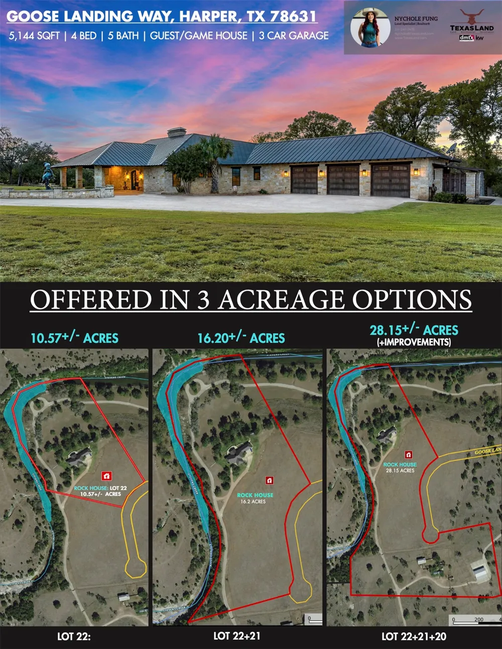 170 Goose Landing 10.57ac Way #Lot 22 Harper, TX 78631