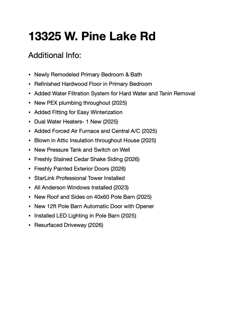 13325 W Pine Lake Road Norman Township, MI 49660