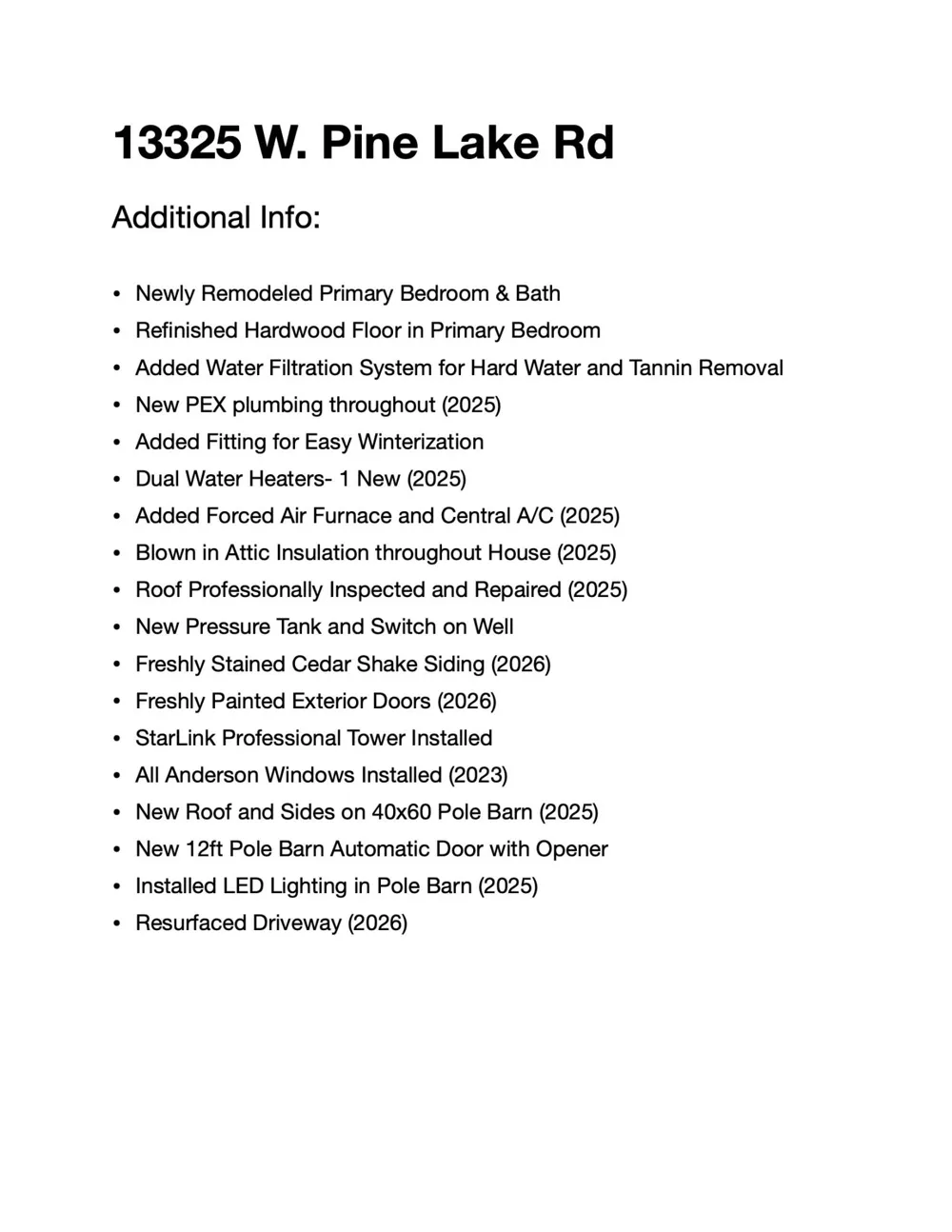 13325 W Pine Lake Road Norman Township, MI 49660