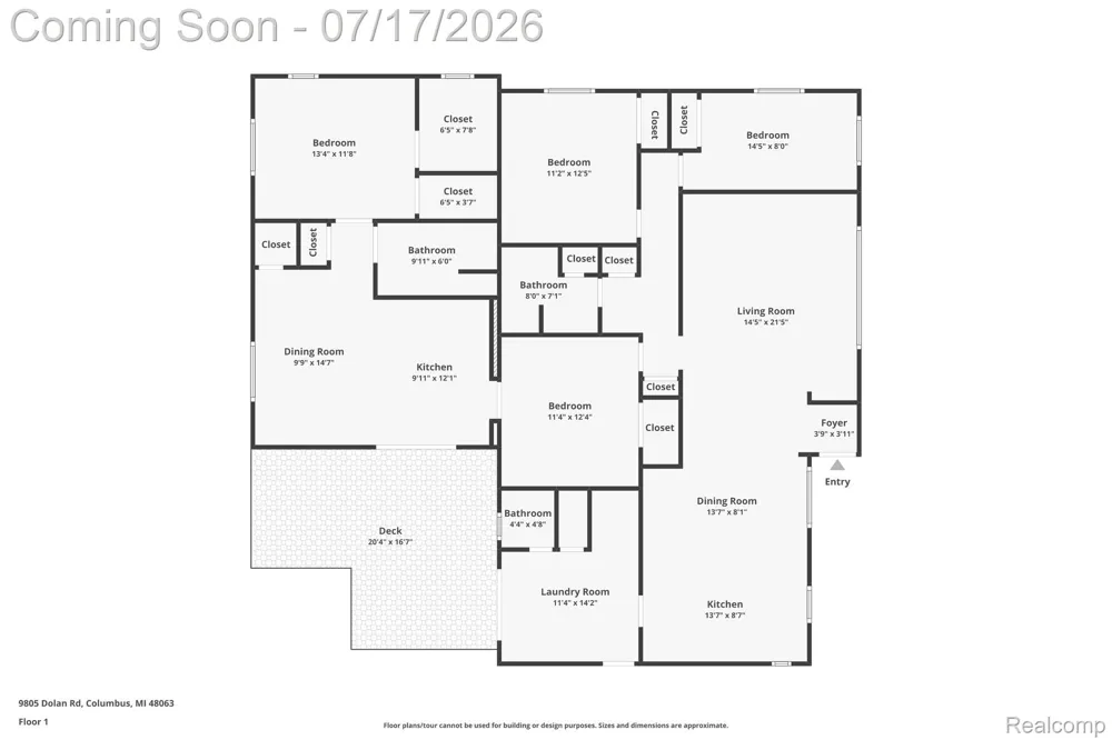 9805 Dolan Road Columbus Township, MI 48063
