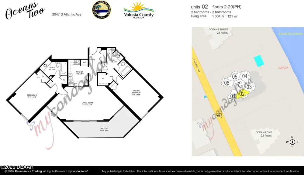 3047 S Atlantic Avenue #1002 Daytona Beach Shores, FL 32118