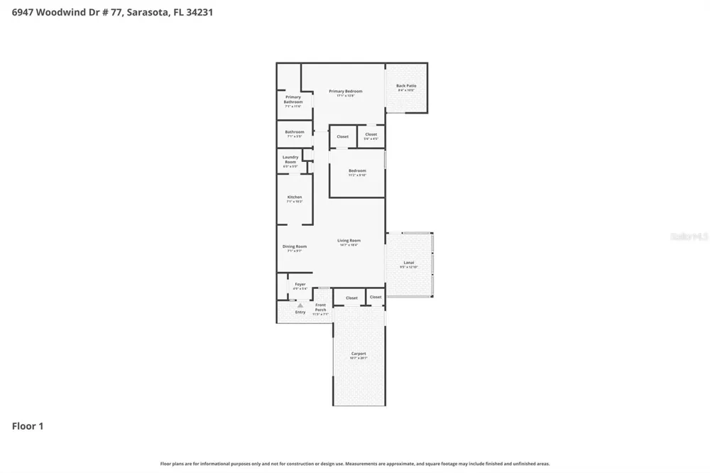 6947 WOODWIND DRIVE #77 Sarasota, FL 34231