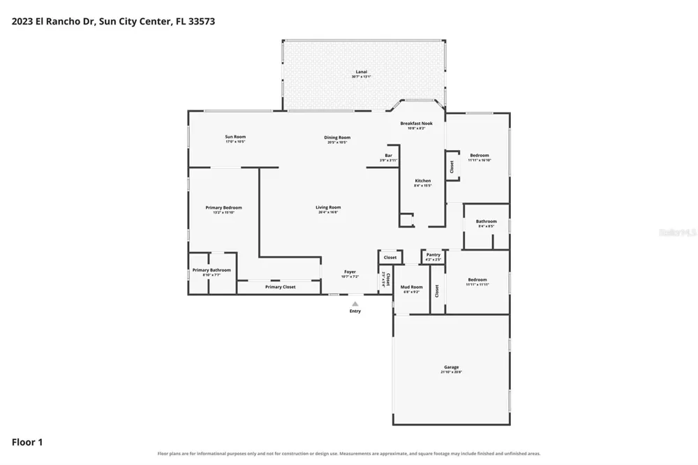 2023 EL RANCHO DRIVE Sun City Center, FL 33573