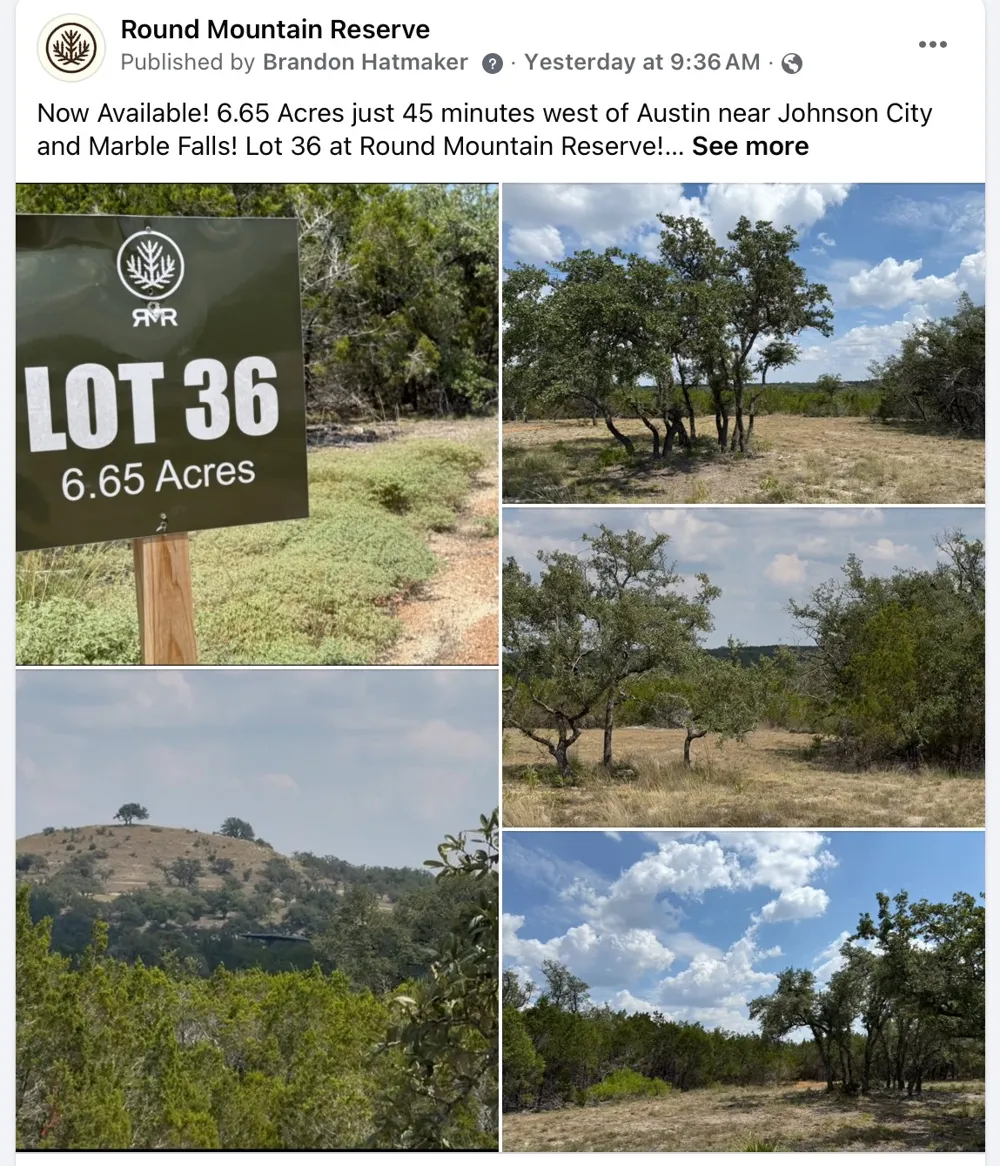 36 Round Mountain Reserve Drive Round Mountain, TX 78663