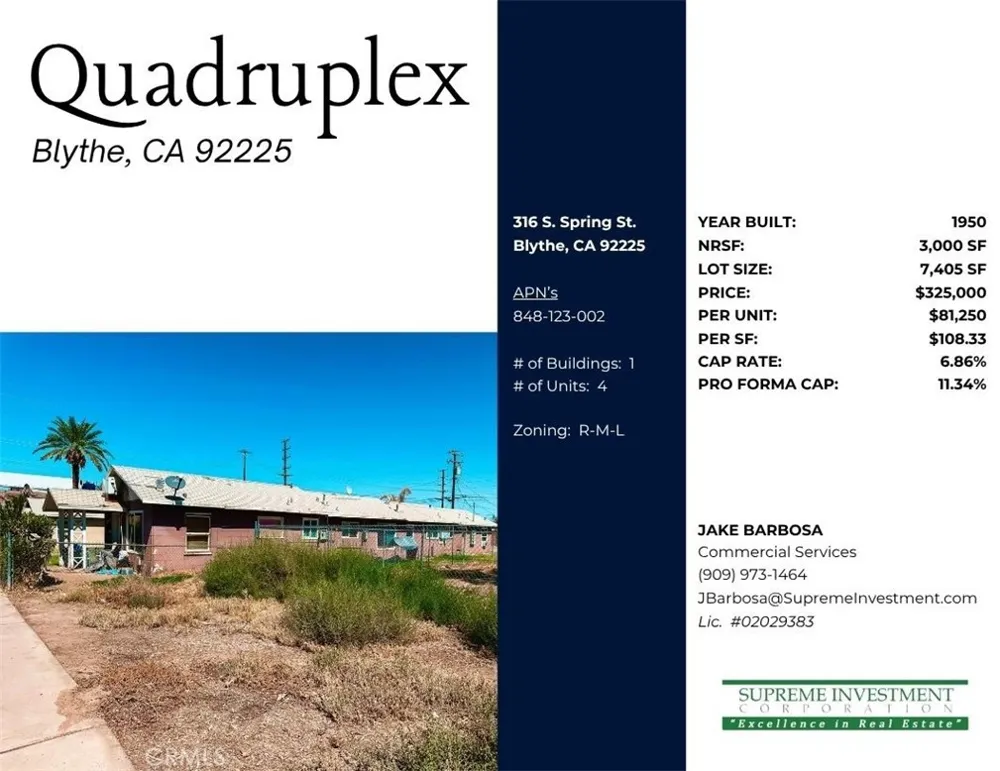 316 S Spring Street Blythe, CA 92225