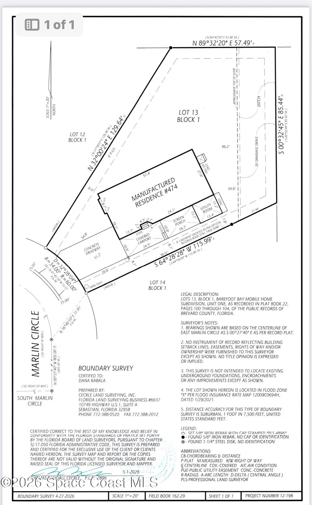 474 Marlin Circle Barefoot Bay, FL 32976