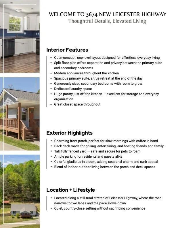 3674 New Leicester Highway Leicester, NC 28748