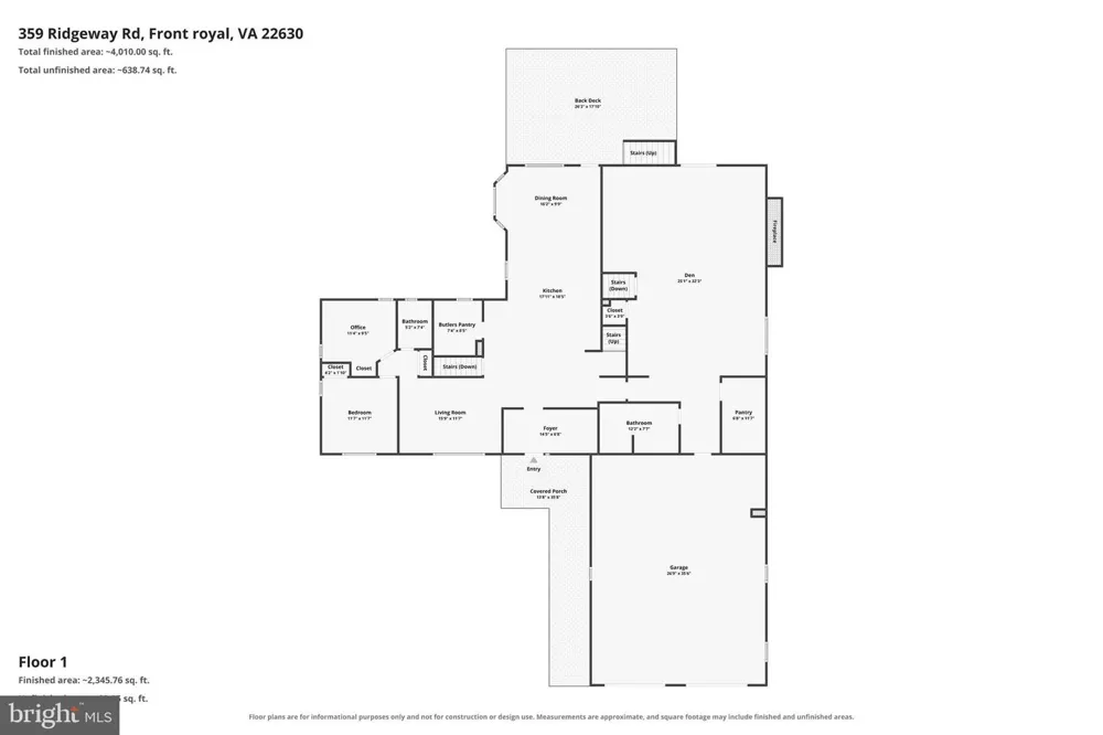 359 RIDGEWAY ROAD Front Royal, VA 22630