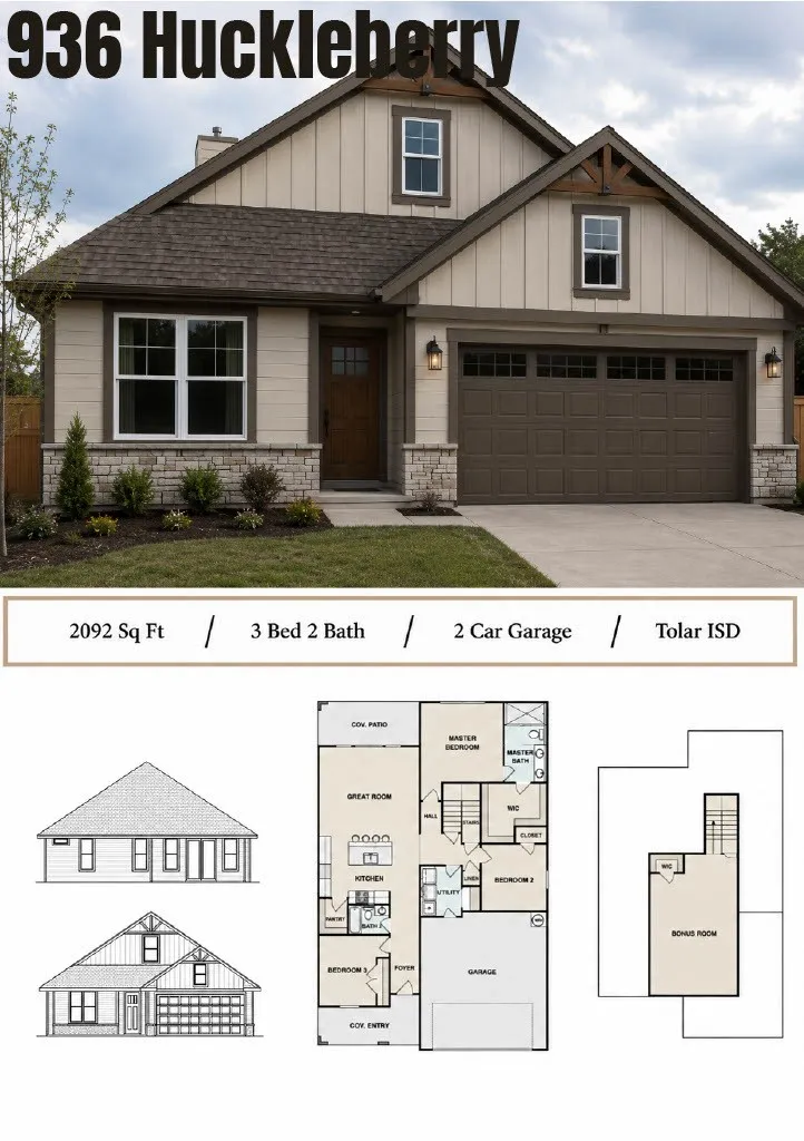 936 Huckleberry Lane Tolar, TX 76476