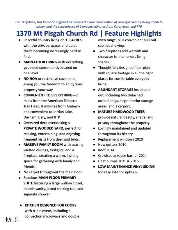 1370 Mt Pisgah Church Road Apex, NC 27523