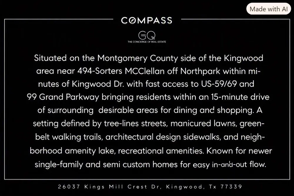 26037 Kings Mill Crest Drive Kingwood, TX 77339