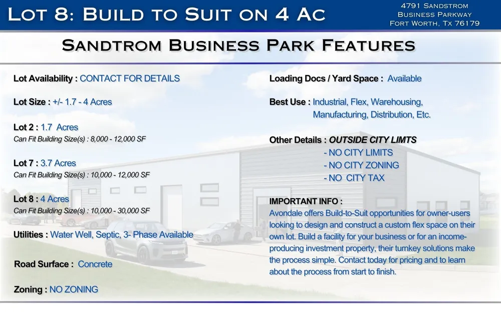 4791 Sandstrom business Parkway Fort Worth, TX 76179